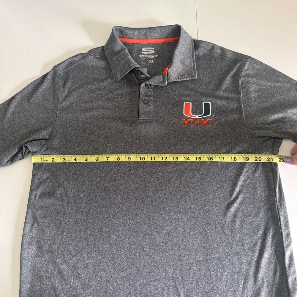 Miami University Polo Shirt XL Gray Orange Logo Embroidered Performance Men - Picture 4 of 6